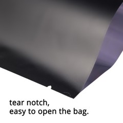 3×4.5in Matte Black Foil Mylar Stand Up Open top Pouch Bag w/ Machine B01