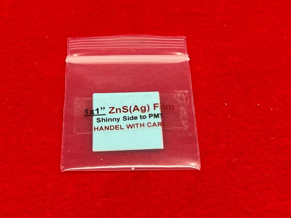ZnS(Ag) Thin Film Polyester 1.5×1.5″ Alpha Radiation Detection Spinthariscope