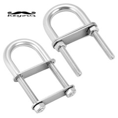 M8 Stainless Steel Square U Bolt Clamp Square Tube Clamps with Nut and Plate