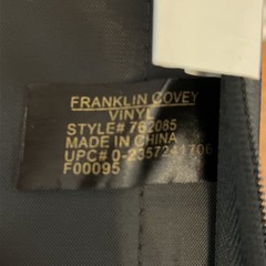 Franklin Covey Faux Leather Zip Planner Binder Organizer Handle Black Classic
