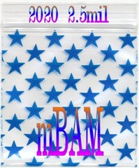 200 GREEN BLUE PINK STARS LOT Apple Zip Baggies Silver Metallic 2020 2010+