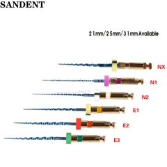 6PCS Dental Rotary Files Endo NITI Tip Assorted SANDENT 21/25/31mm sandent