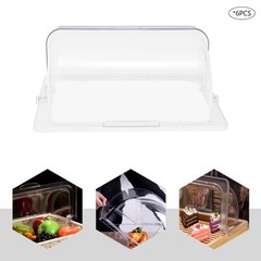 6 PCS 1/2 Half Size Roll Top Chafing Dish Clear Plastic Pan Display Cover Chafer