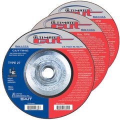 SAIT Type 27 (42) Ultimate Cut 4-1/2″ x .045 x 5/8″-11 Hub Cutting Wheels QTY 10