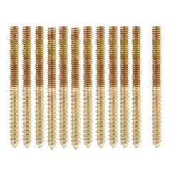 1/4-20 x 3 Inch Hanger Bolts, 12 Pcs Self-Tapping Screw Hanger Bolts Double H…