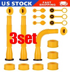 3X Replacement Gas Can Spout Nozzle Vent Kit for Plastic Gas Cans Old Style Cap