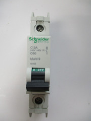 SCHNEIDER ELECTRIC SQUARE D MINI CIRCUIT BREAKER 60103 C60 2A MULTI 9