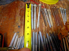 Lot Of Heavy Duty Lag Bolts VARIOUS Sizes Most New Some Used total of 6 pounds