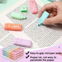 120 Pcs Cute Mini Bear Highlighter Pens Kawaii Highlighter Set Back to School…