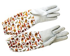 – Kids Goatskin Leather Gloves for children Hand- Arm protection With Honey B…