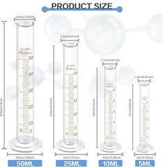 11Pcs Glass Beaker Set 50/100/250 ml Glass Graduated Cylinder 5/10/25/50 ml