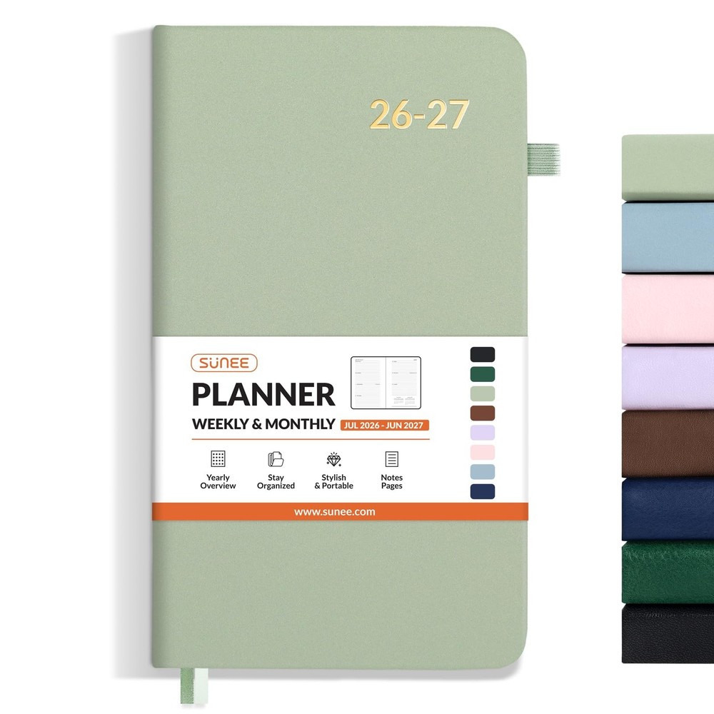 2026-2027 Pocket Weekly Planner 3.5×6 Hardcover Academic Calendar Sage