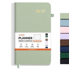 2026-2027 Pocket Weekly Planner 3.5×6 Hardcover Academic Calendar Sage