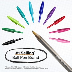 BIC Cristal Xtra Bold Pens 24 Pack 1.6mm Assorted Colors Ballpoint Pens