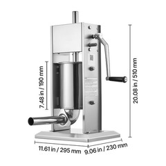 Uimoso Manual Sausage Stuffer 7 lbs/ 3L with 5 Filling Tubes for Home & Business