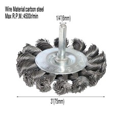 Yutnqin 3PCS 3 Inch Knotted Wire Wheel Brushes Kit for Drill with 1/4Inch Sha…
