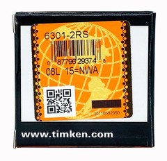 (4Pcs)TIMKEN 6301-2RS 12X37X12MM Double Rubber Seal Ball Bearings 6301RS