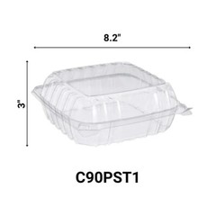 DART [100 Pack] 8″ Containers Clear Hinged Plastic Food Take Out To-Go/Clamshell