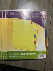 Wexford Multicolor 5-Pack Insertable Tab Dividers – 9”x11.25” Lot Of 10 Packs!