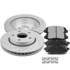 11.89 302mm Front Vented Disc Rotors Ceramic Brake Pads for Jeep Wrangler 2007-2