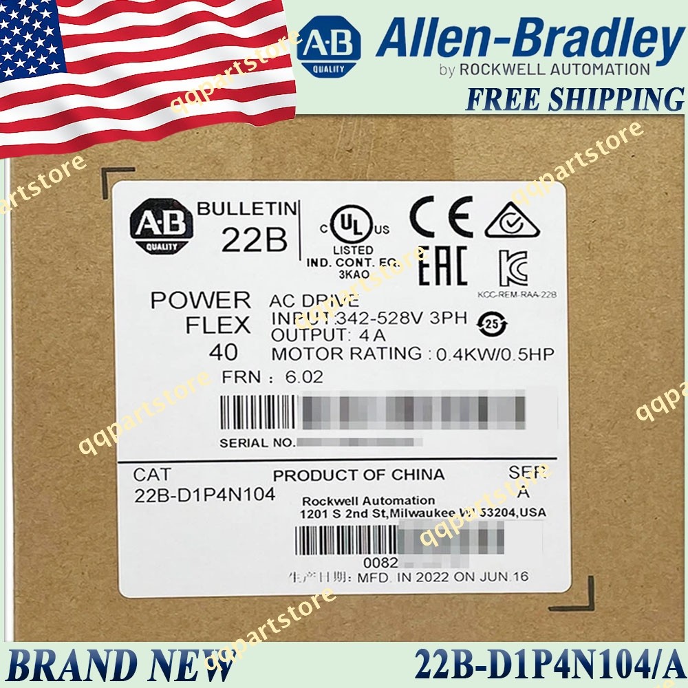 New in Box AB 22B-D1P4N104/A PowerFlex 40-0.4 kW (0.5 HP) AC Drive Free Ship US