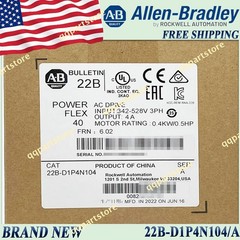 New in Box AB 22B-D1P4N104/A PowerFlex 40-0.4 kW (0.5 HP) AC Drive Free Ship US