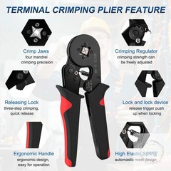 Ferrule Crimping Tool Kit Wire Ferrules Kit Crimper Pliers with 1800PCS Wire End