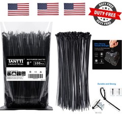 Zip Ties 8 inch Black Zip Ties with 50 Pounds Tensile Strength,Cable Ties,100…