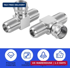 4PCS Coaxial Cable Splitter RG6 F Type Male to Dual Female Adapter for TV