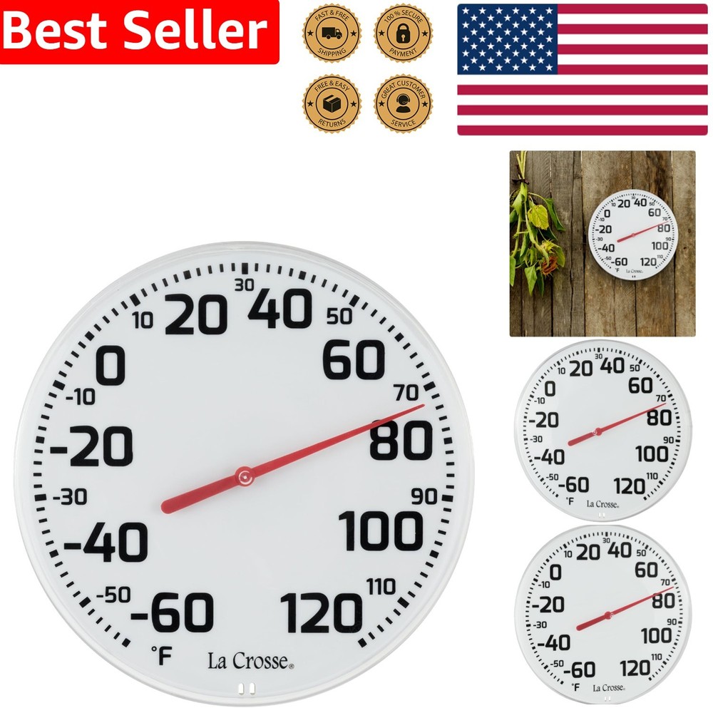 Precision 8-Inch Indoor/Outdoor Analog Thermometer – Maintenance-Free Design