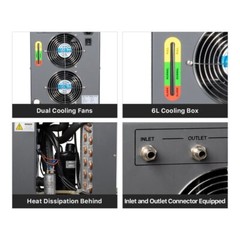 Cloudray CW 5200 CO2 Water Chiller 6L 10M for CO2 Laser Cutter Engraver