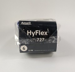 12 Pairs Ansell HYFLEX 11-727 Cut Resistant Nylon/Spandex Industrial Gloves SZ 6