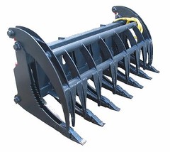 NEW 74″ HEAVY DUTY ROOT RAKE GRAPPLE SKIDSTEER ATTACHMENT W/TEETH FREE SHIPPING!
