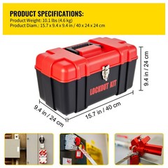 VEVOR 42PCS Lockout Tagout Kit Red Safety Padlocks Circuit Breaker Lockout Hasps