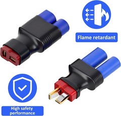 2Pairs EC5 to Deans T Adapter Male Female Connector Plug Set Compatible with Arr