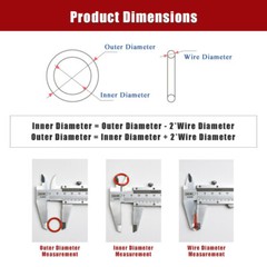 Wire Dia 4mm O-Ring Food Grade Silicone Gasket Sealing Washer OD 12mm-80mm Red