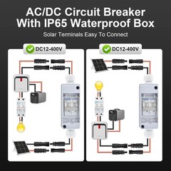 Solar Panel Disconnect Switch 1000V 30A IP65 DC Breaker Box 2P PV Circuit
