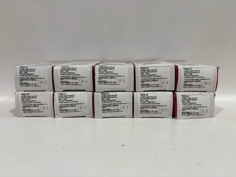 New 10PK Legrand TR20-W Tamper Resistant Duplex Receptacle 20A-125V