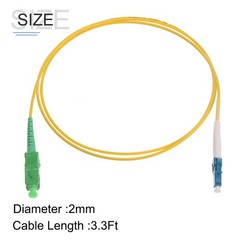Fiber Optic Patch Cable 3.3Ft Single-Mode Simplex LSZH LC/UPC to SC/APC