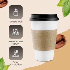Sleeves Coffee 100 Pcs – Corrugated Brown Kraft Paper Cups Sleeves Fit 12oz,