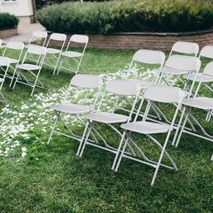 8 PCS Plastic Folding Chairs Stackable Wedding Party Camping Dining Seats Home