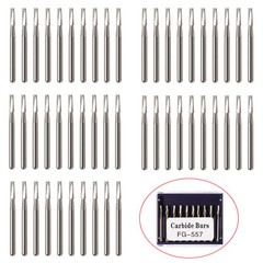 100X FG 557 Carbide Burs – Friction Grip for High-Speed Handpieces, Midwest Type