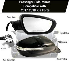 Passenger (Right) Side Mirror Compatible with 2017 2018 Kia Forte with Heated/Po