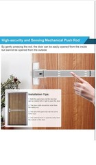 25.5″ Panic Exit Device – Stainless Steel Push Bar Lock for Single/Double Doors,