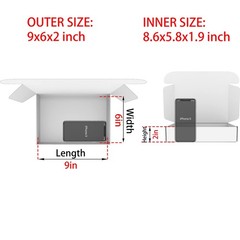 50 Pack 9x6x2 inch White Small Shipping Boxes Mailer Corrugated Cardboard
