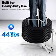 Heavy Duty Adjustable Pipe Reel Dispenser for PEX PERT Pipes with Bag