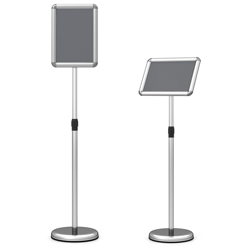 2PCS Sign Holder Stand 8.5 x 11 Inch w/Snap-Open Frame & 360° Rotation for Malls