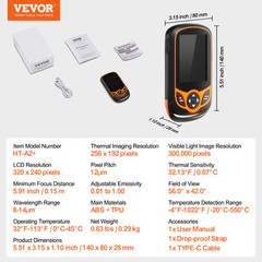 VEVOR Thermal Imaging Camera 256×192 IR Resolution Pocket Thermal Imager & WiFi