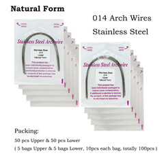 100PCS Orthodontic Arch Wire Stainless Steel Round Rectangular Ovoid Natural