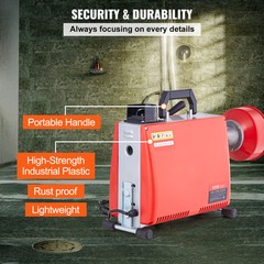VEVOR Drain Cleaner Machine 66FT x 5/8″ 250W Sewer Snake Auger Manual Feed
